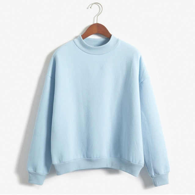 9 Colors Winter Grey Hoodie Round Neck Long Sleeve Velvet Warm Sweatshirts