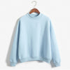 Image of 9 Colors Winter Grey Hoodie Round Neck Long Sleeve Velvet Warm Sweatshirts