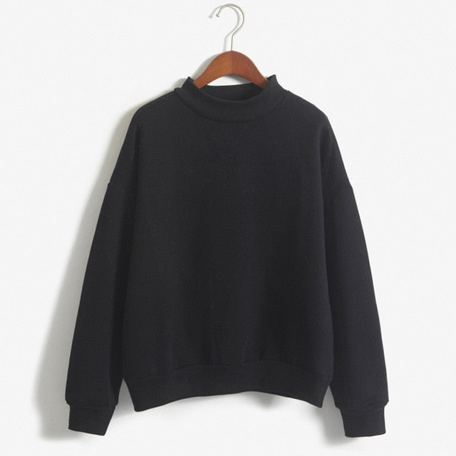 9 Colors Winter Grey Hoodie Round Neck Long Sleeve Velvet Warm Sweatshirts