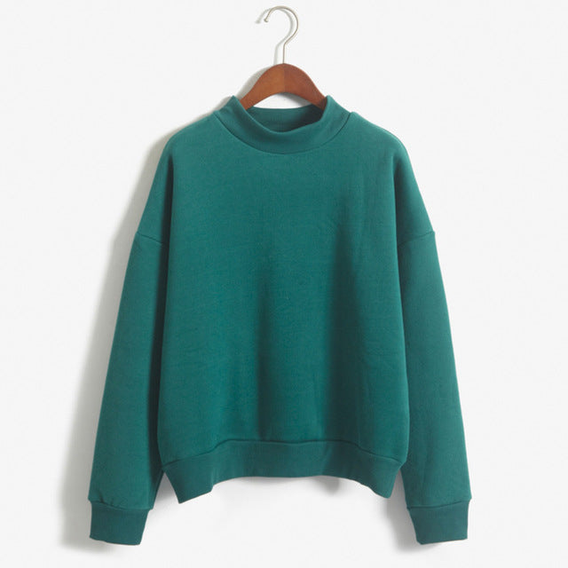 9 Colors Winter Grey Hoodie Round Neck Long Sleeve Velvet Warm Sweatshirts
