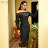 Image of Elegant Off Shoulder Lace Bodycon Club Dress