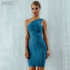 Image of One Shoulder Summer Women Bodycon Bandage Dress