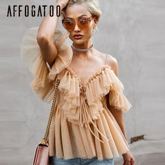 Sexy v neck off shoulder peplum blouse top