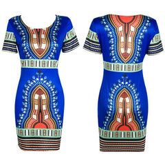 African Dress Women Boho Floral Sleeveless Dashiki