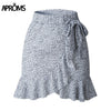 Image of High Waist Bow Tie Skirt Ladies Street wear Slim Bottoms