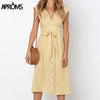 Image of Vintage Stripe Print Midi Dress