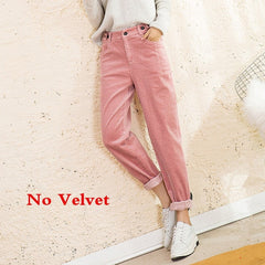 Plus Size Loose Black Pants Women Long Plus Velvet Trousers Sweatpants