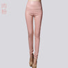 Image of Elastic Stretch Faux Leather Skinny Pencil Pant