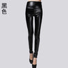 Image of Elastic Stretch Faux Leather Skinny Pencil Pant