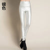 Image of Elastic Stretch Faux Leather Skinny Pencil Pant