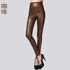 Image of Elastic Stretch Faux Leather Skinny Pencil Pant