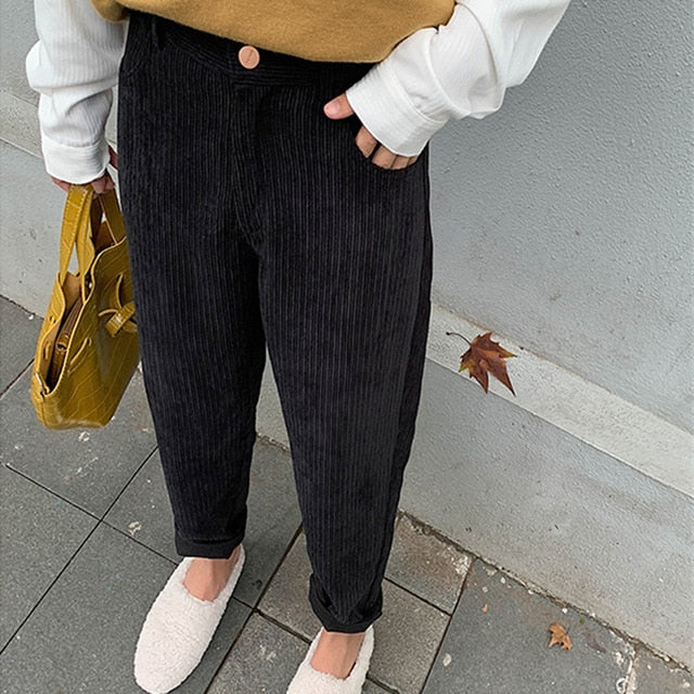 Fashion High Waist Female Straight Pants Street wear