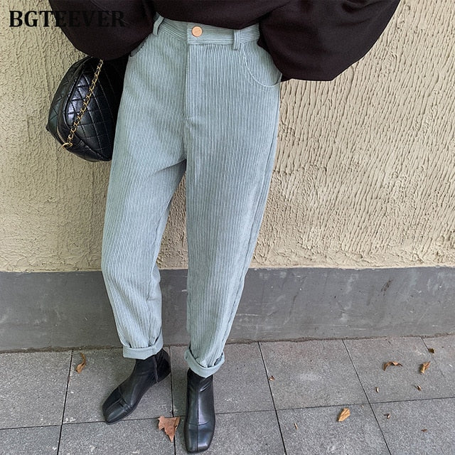 Fashion High Waist Female Straight Pants Street wear