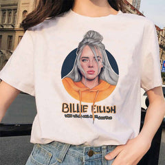 Billie Eilish t shirt ulzzang women female hip hop femme clothes tshirt funny harajuku summer Casual ulzzang t-shirt streetwear