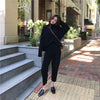 Image of autumn spring knitted tracksuit turtleneck sweatshirts