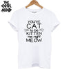 Image of 100% cotton cat print women T shirt casual short sleeve