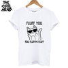 Image of 100% cotton cat print women T shirt casual short sleeve