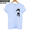 Image of 100% cotton cat print women T shirt casual short sleeve