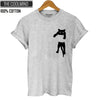 Image of 100% cotton cat print women T shirt casual short sleeve