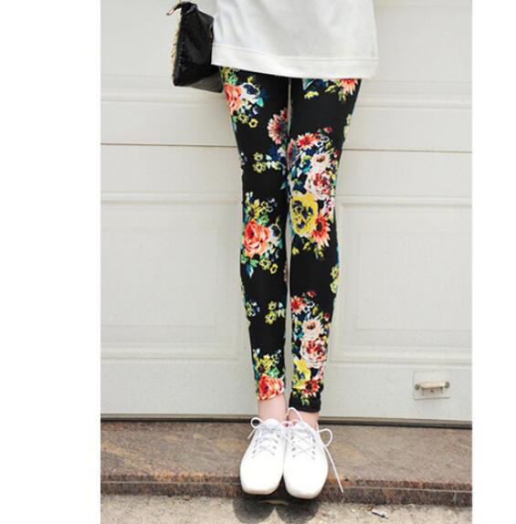 Graffiti Leggings Floral Patterned Print Leggings