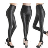 Image of Women Hot Sexy Black Wet Look Faux Leather Leggings Slim Shiny Pants