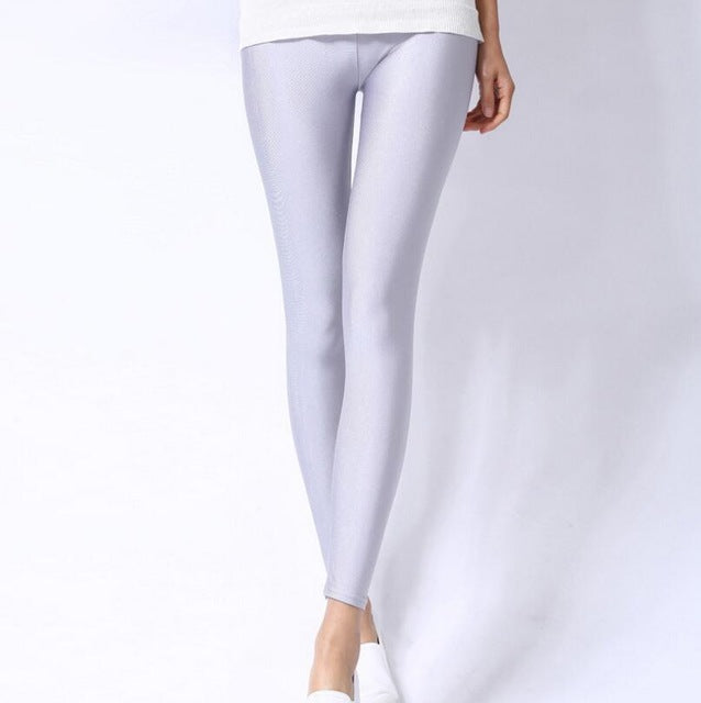 Women Shiny Pant Leggings Hot Selling Leggings Solid Color Fluorescent