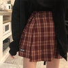 Image of Casual Basic Fashion All Match Plaid Vintage Irregular High Waist College Wind 2018 New Fashion Female Women Mini Skirts