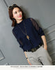 Image of Chiffon Blouse New Women Long Sleeve Stand Neck Work Wear Shirts