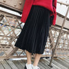 Image of Danjeaner Spring 2019 Women Long Metallic Silver Maxi Pleated Skirt Midi Skirt High Waist Elascity Casual Party Skirt Vintage