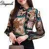 Image of Printed Chiffon Shirt  Women blouse Spring Long sleeve