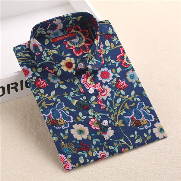 New Floral Long Sleeve Vintage Blouse