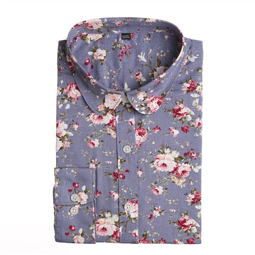 New Floral Long Sleeve Vintage Blouse
