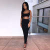 Image of Dulzura neon ribbed knitted women two piece matching co ord set crop top midi skirt sexy festival party 2019 winter clothing