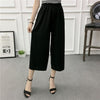 Image of Women New Summer Wide Leg Pants Casual Loose High Elastic Waist Harem Pants