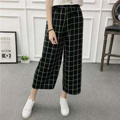 Women New Summer Wide Leg Pants Casual Loose High Elastic Waist Harem Pants