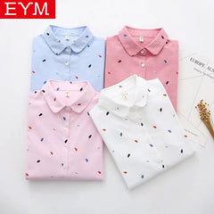 EYM Brand Printed Shirts Women for Spring New Women Long Sleeve Blouse