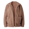 Image of Fur Jacket Female Plush Overcoat Pocket Casual Teddy Outwear