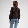 Image of Elegant Floral Lace Blouse Shirt Women Lantern Sleeve White Blouse