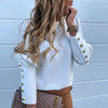 Image of Elegant New Puff shoulder blouse shirts Office Lady