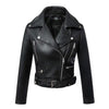 Image of New Fashion Women Autumn Winter Black Faux Leather Jackets