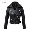 Image of New Fashion Women Autumn Winter Black Faux Leather Jackets