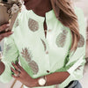 Image of Women Adjustable Sleeve Chains Pineapple Print Button blouse shirts