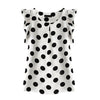 Image of Girl Women Casual Chiffon Shirt Short Sleeve Shirt Summer Black White