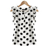 Image of Girl Women Casual Chiffon Shirt Short Sleeve Shirt Summer Black White