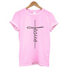 Image of New Arrival Women T Shirts Summer Short Sleeve Jesus T-shirt Christian