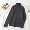 Image of GCAROL New Arrival Fall Winter Women Turtleneck Basic Slim Full Sleeve Shirt Stretch Vintage Render Unlined Upper Garment