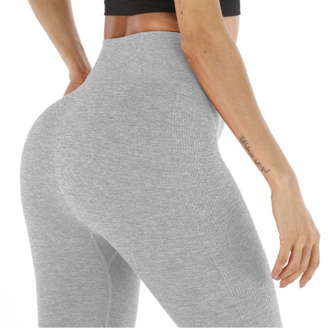 Grey Seamless Sport Leggings Women for Fitness Workout Pants