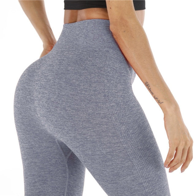 Grey Seamless Sport Leggings Women for Fitness Workout Pants