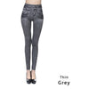 Image of Push Up Seamless High Waist Warm Jeans Leggings Women