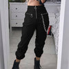 Image of solid black pant cool fashion hip hop long trousers